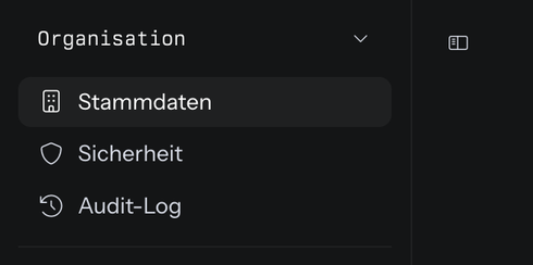 Pfeil neben dem Gruppennamen und Schaltfläche zum Ausblenden der Liste